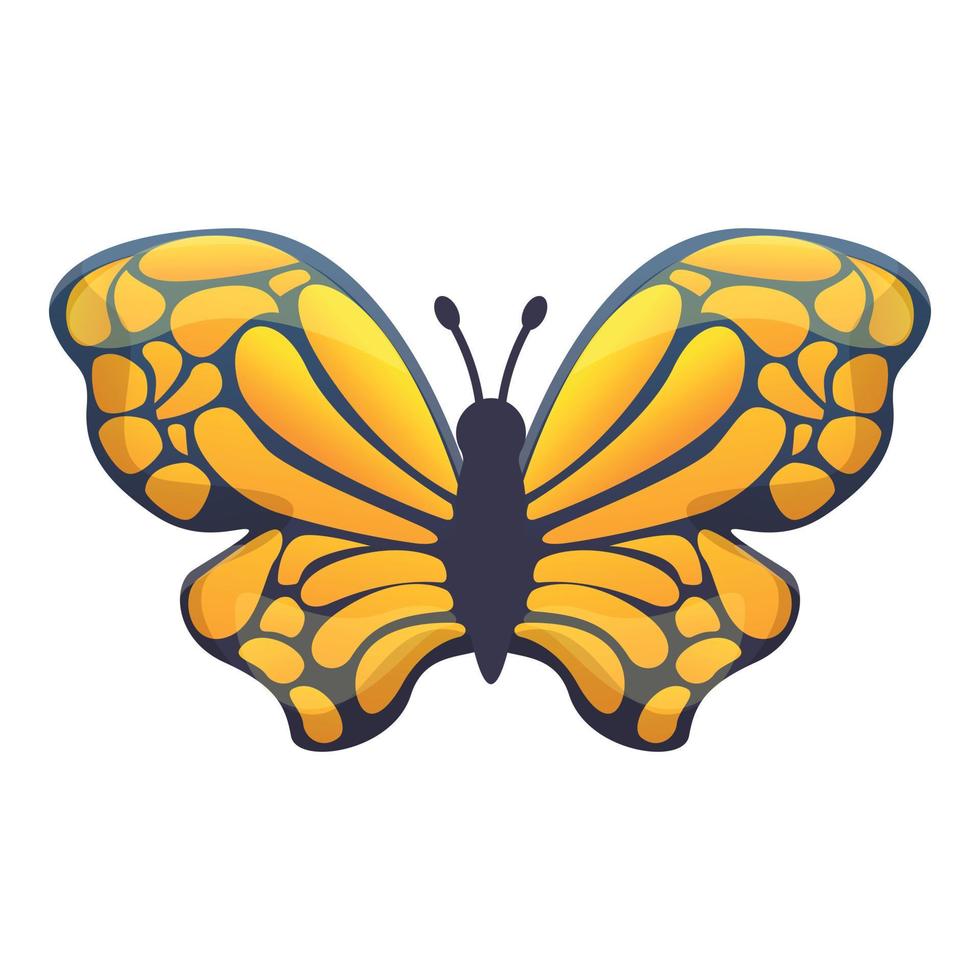 macro disegno farfalla icona, cartone animato stile vettore