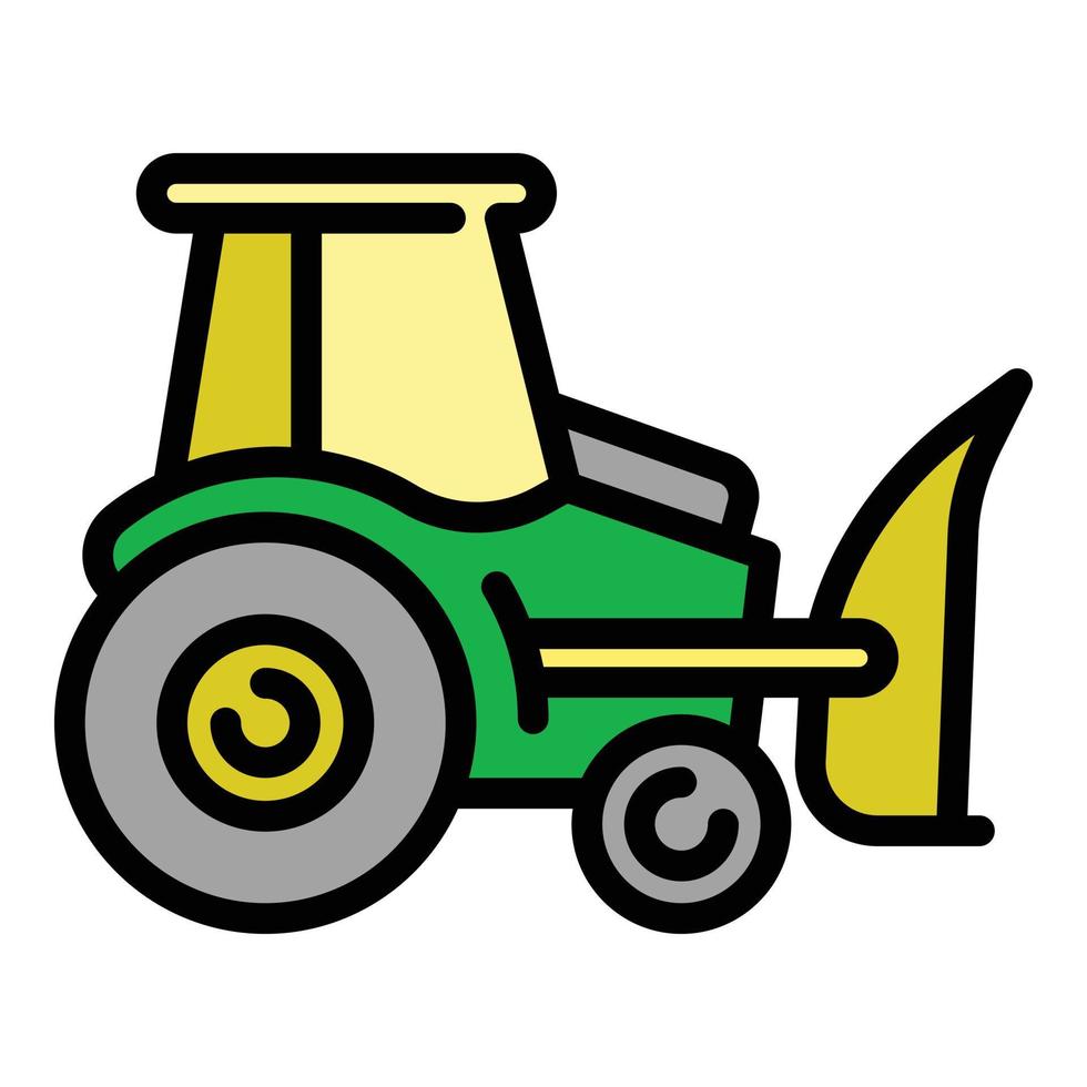 trattore scavatrice icona, schema stile vettore
