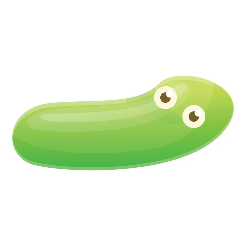 verde cellula batteri icona, cartone animato stile vettore