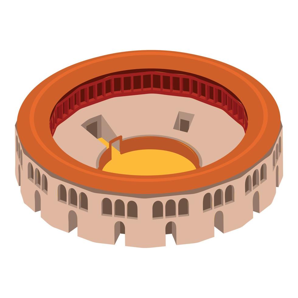 Gladiatore arena icona, isometrico stile vettore