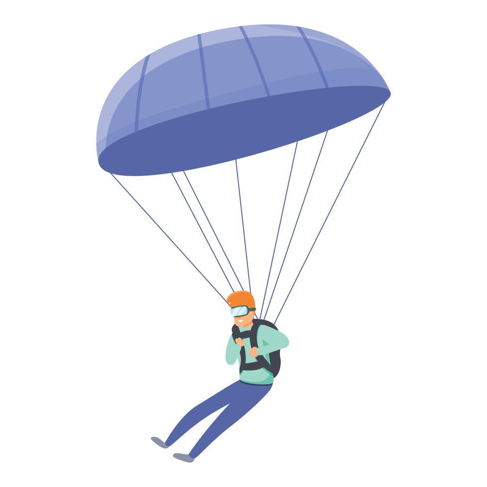 autunno paracadutismo icona, cartone animato stile vettore