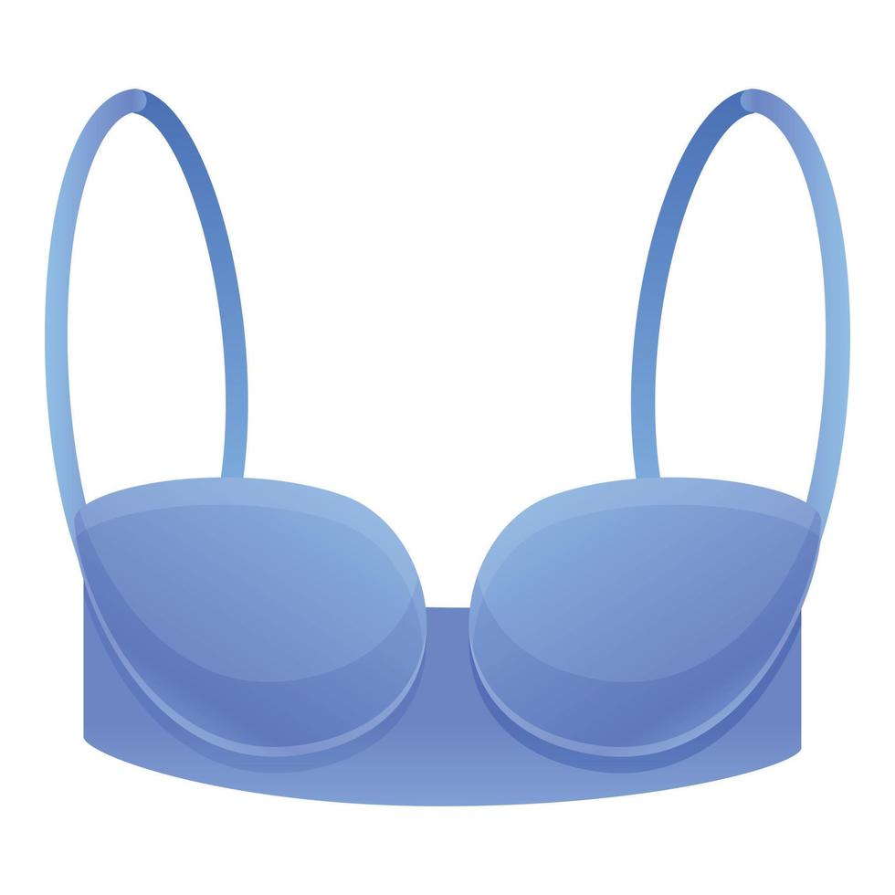 blu donna reggiseno icona, cartone animato stile vettore