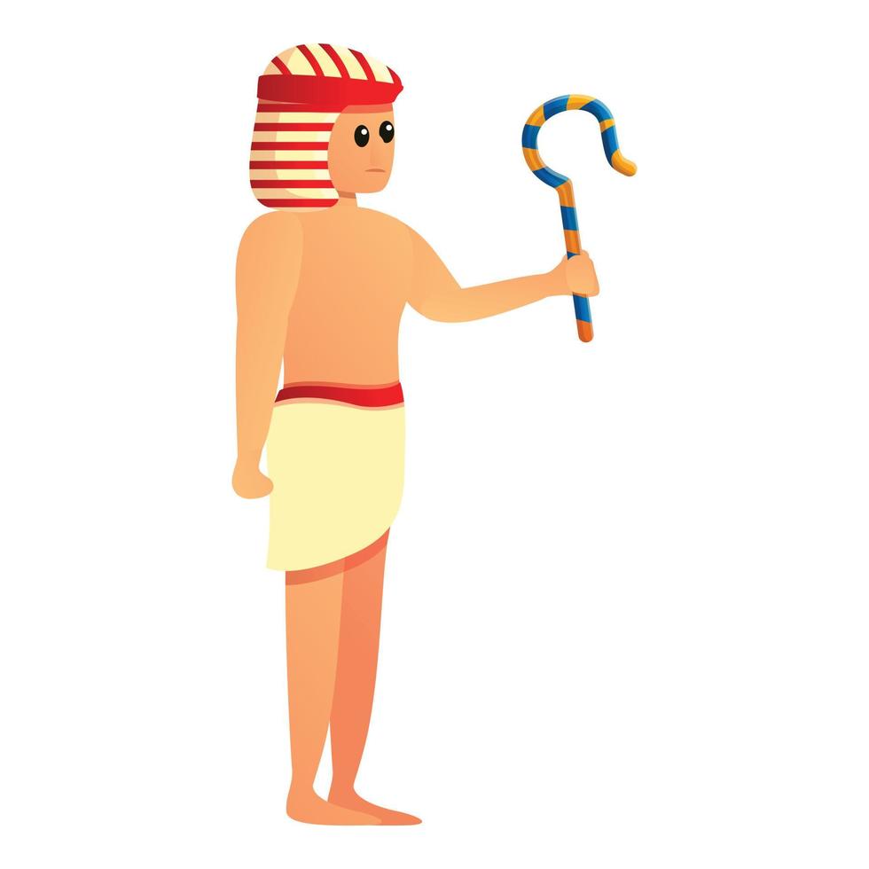 Egitto Faraone servitore icona, cartone animato stile vettore