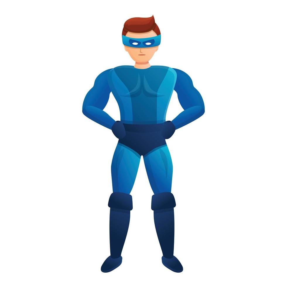 carnevale supereroe icona, cartone animato stile vettore