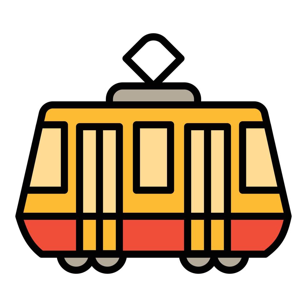 tram auto icona, schema stile vettore