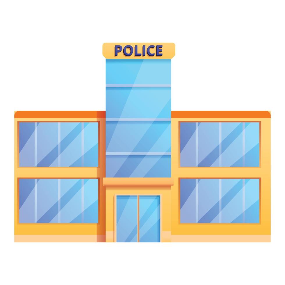 polizia bicchiere ufficio icona, cartone animato stile vettore