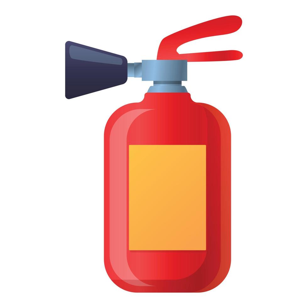 schiuma fuoco estintore icona, cartone animato stile vettore