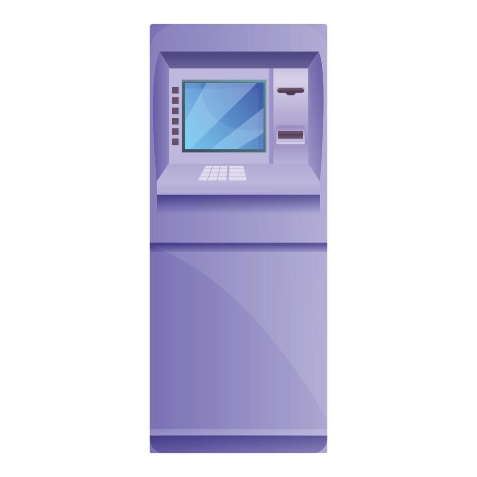 assicurato ATM macchina icona, cartone animato stile vettore