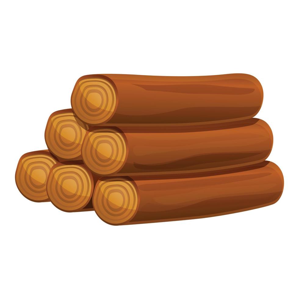 albero legna bar pila icona, cartone animato stile vettore
