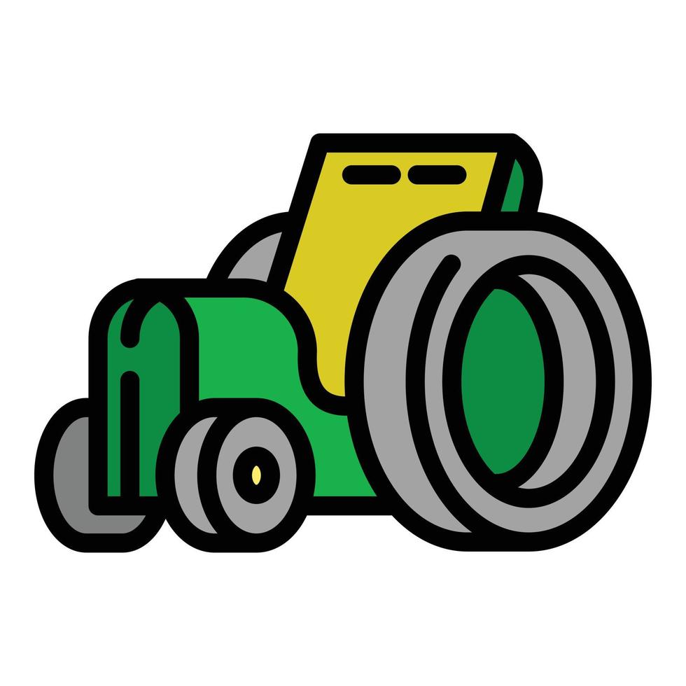 azienda agricola trattore icona, schema stile vettore