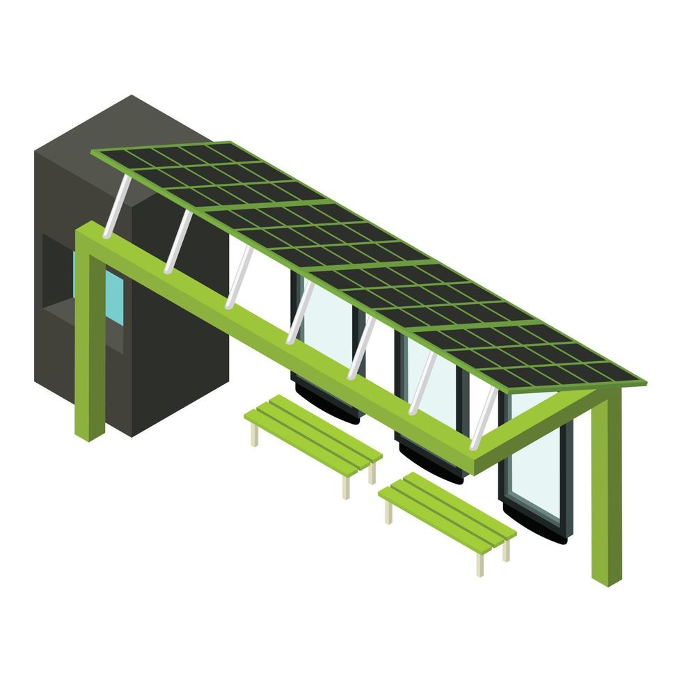 pubblico trasporto fermare icona, isometrico stile vettore
