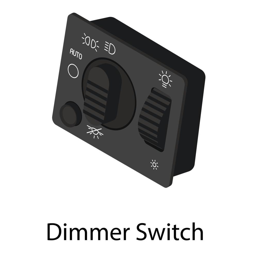 dimmer interruttore icona, isometrico stile vettore