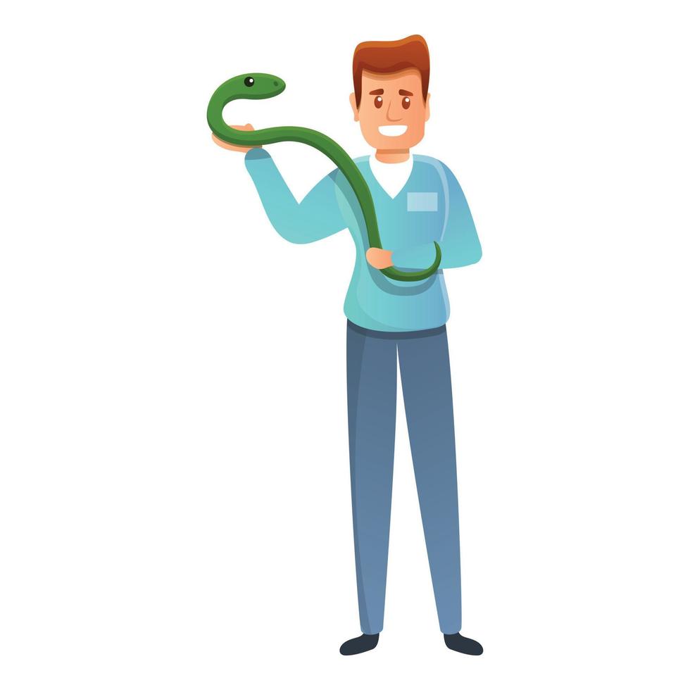 serpente a veterinario icona, cartone animato stile vettore