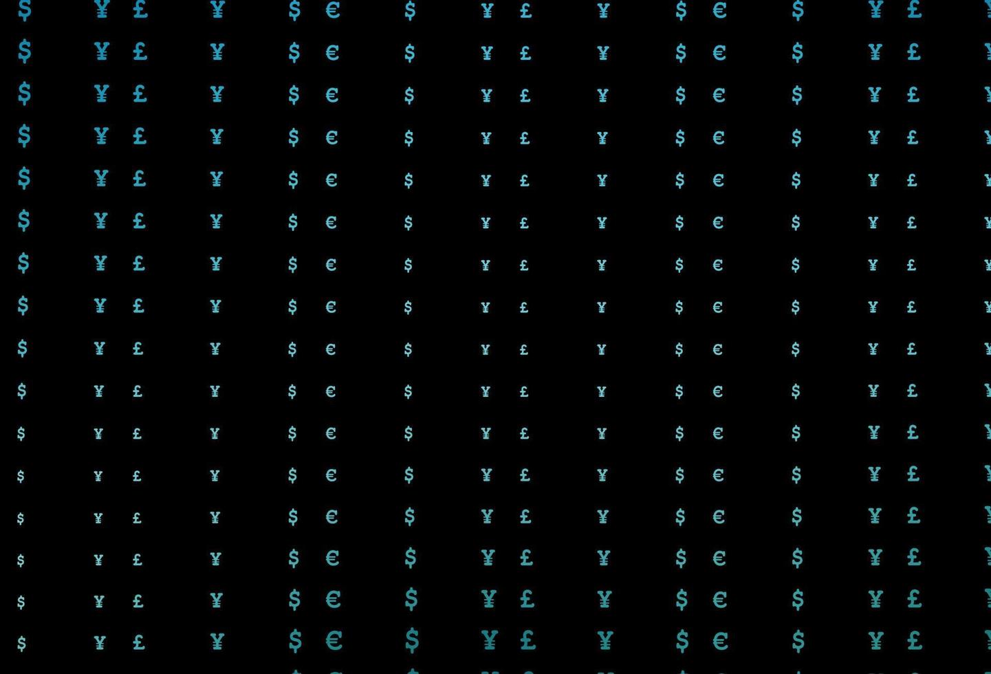 modello vettoriale blu scuro con eur, usd, gbp, jpy.