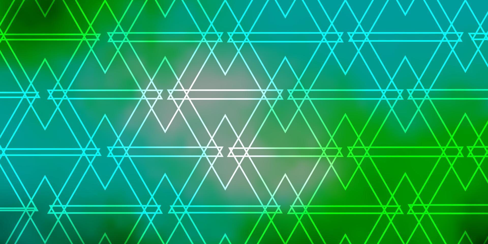 sfondo vettoriale azzurro, verde con linee, triangoli.
