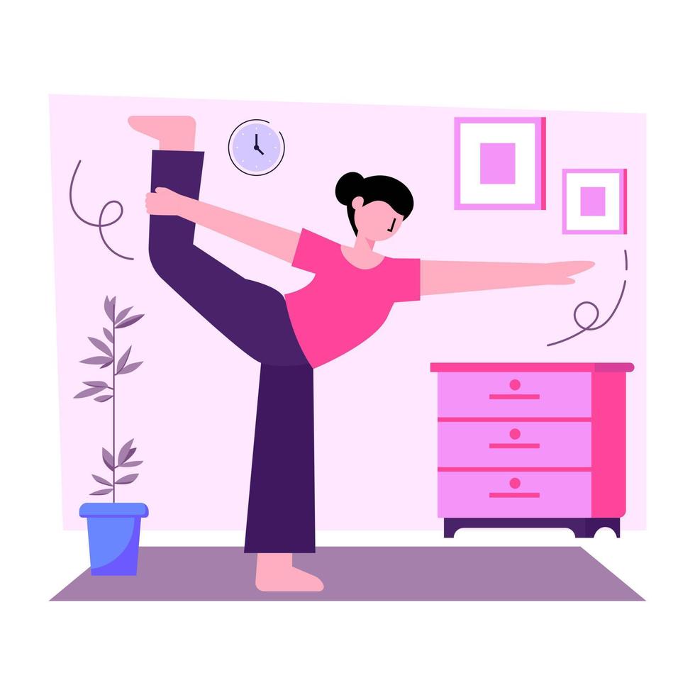 piatto design illustrazione di yoga vettore