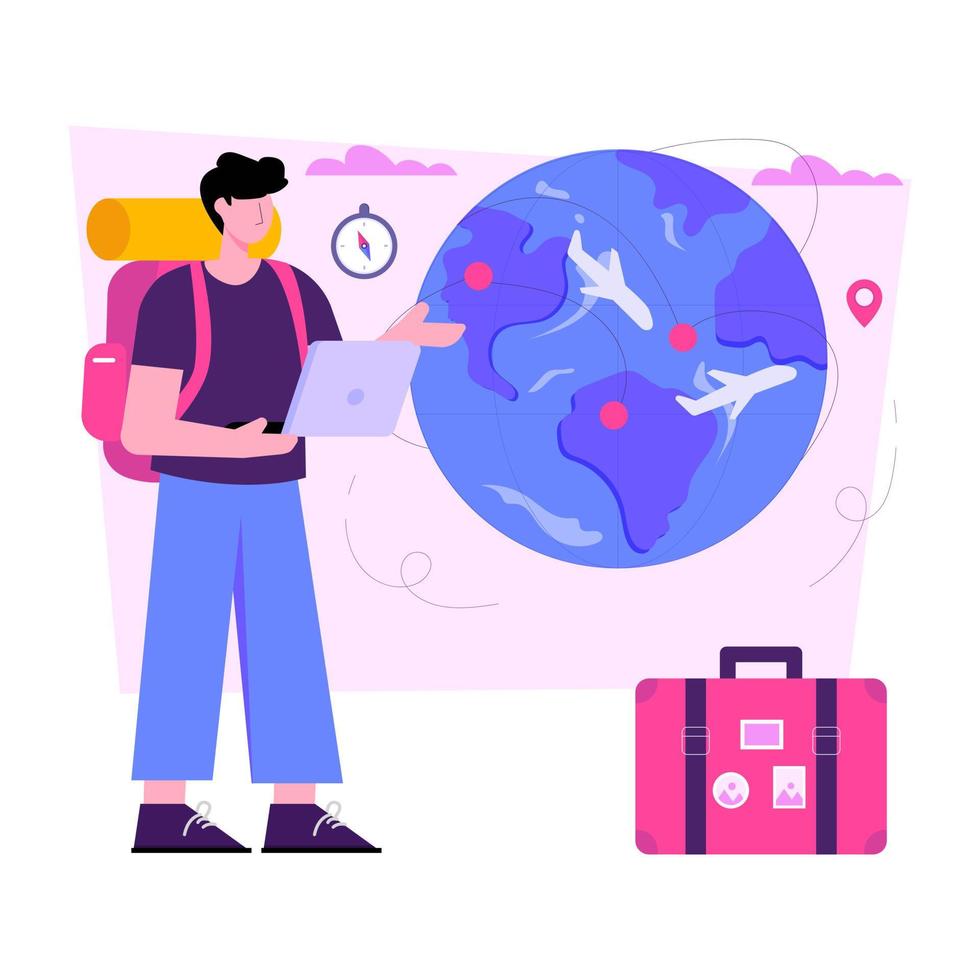 globale viaggio illustrazione nel unico design vettore