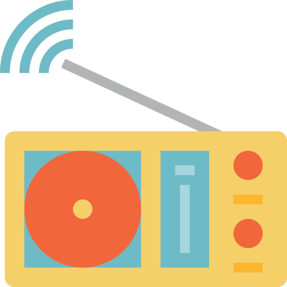 Radio musica canzone ascolta multimedia - piatto icona vettore
