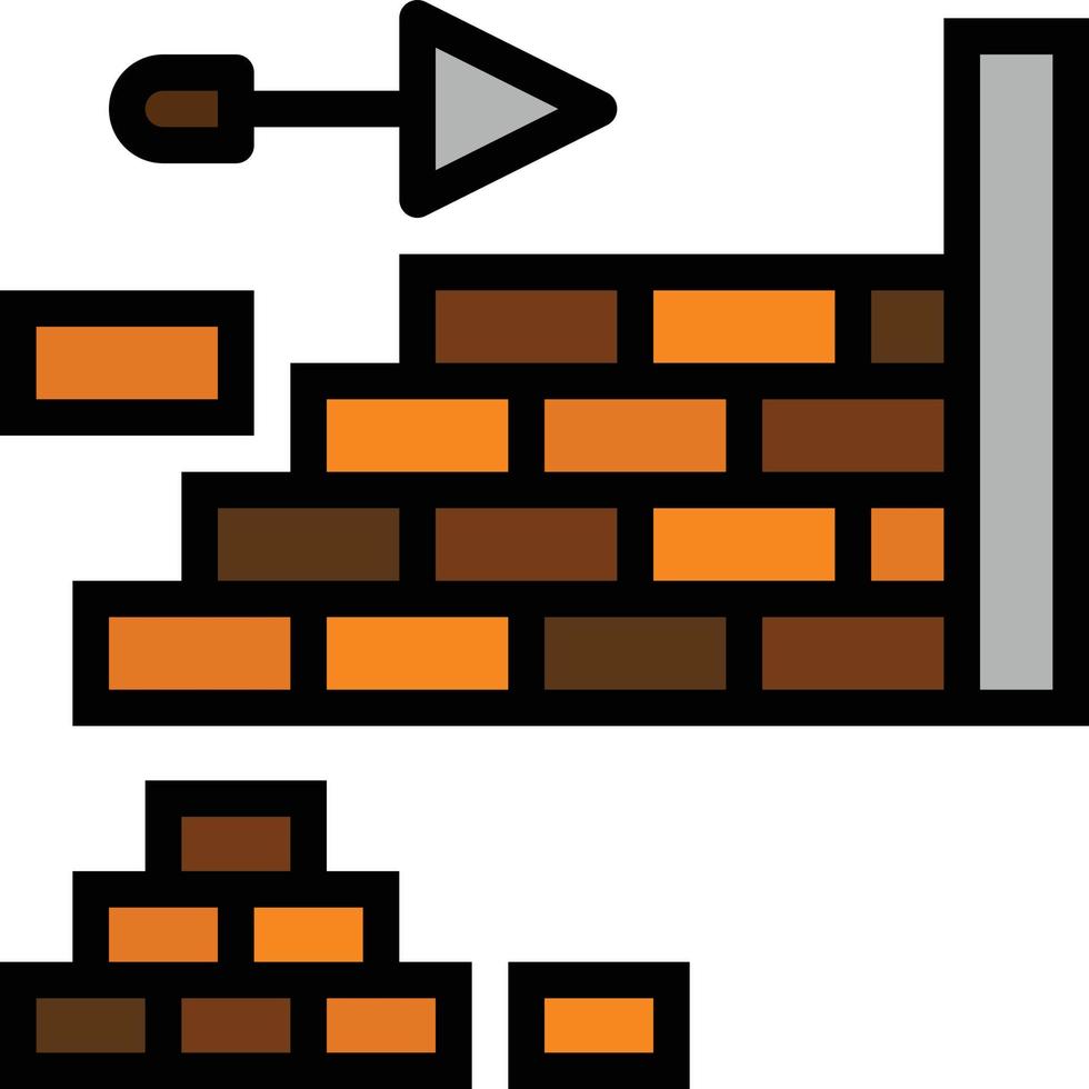mattone parete costruire costruzione - pieno schema icona vettore