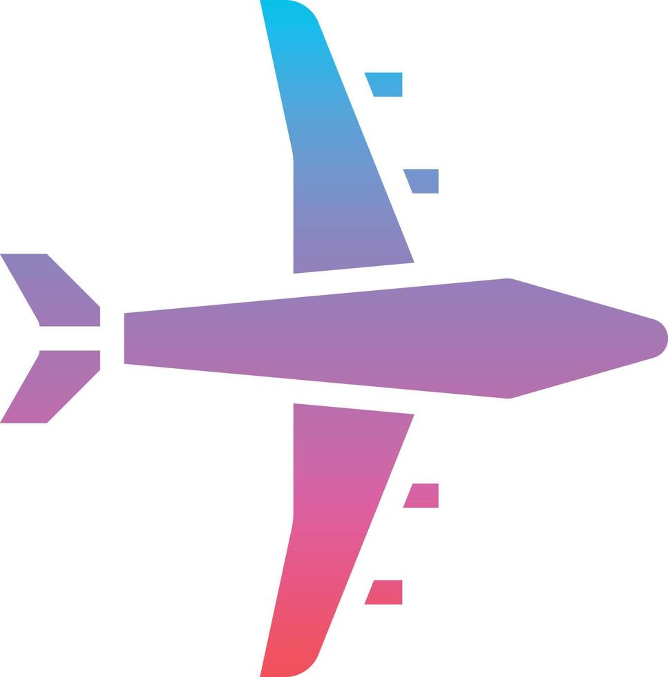 aereo mezzi di trasporto aereo - pendenza solido icona vettore
