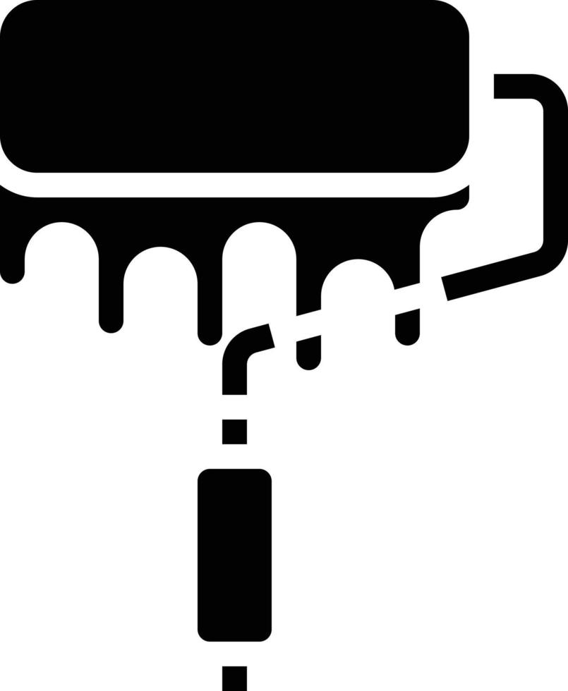 dipingere rullo costruzione - solido icona vettore