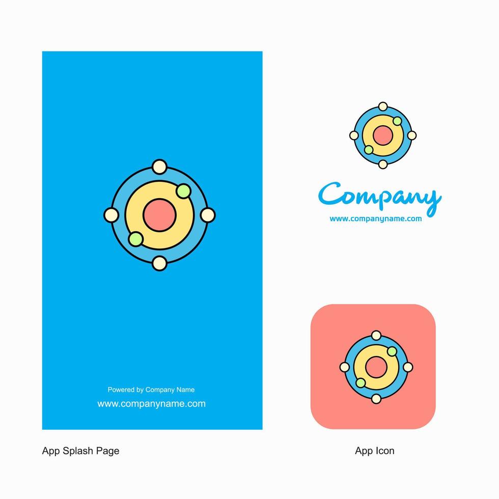 atomi azienda logo App icona e spruzzo pagina design creativo attività commerciale App design elementi vettore