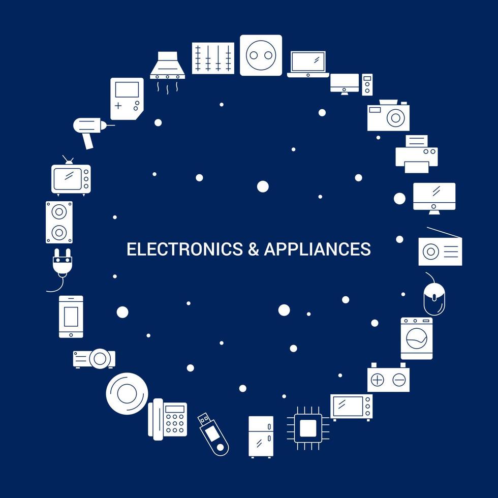 creativo elettronica e elettrodomestici icona sfondo vettore