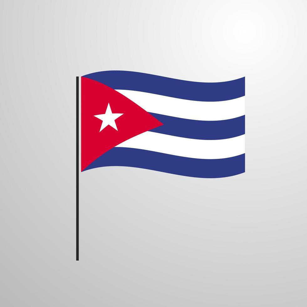 cuba sventolando la bandiera vettore