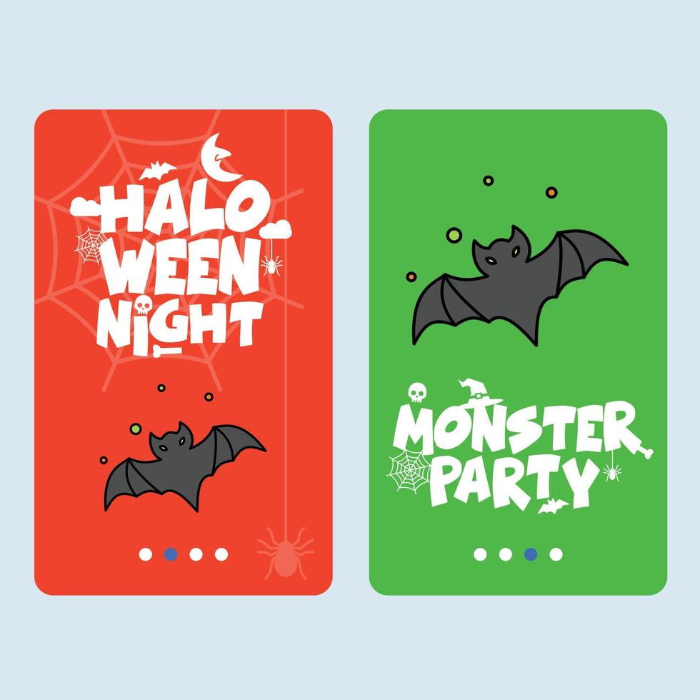 contento Halloween invito design con pipistrelli vettore