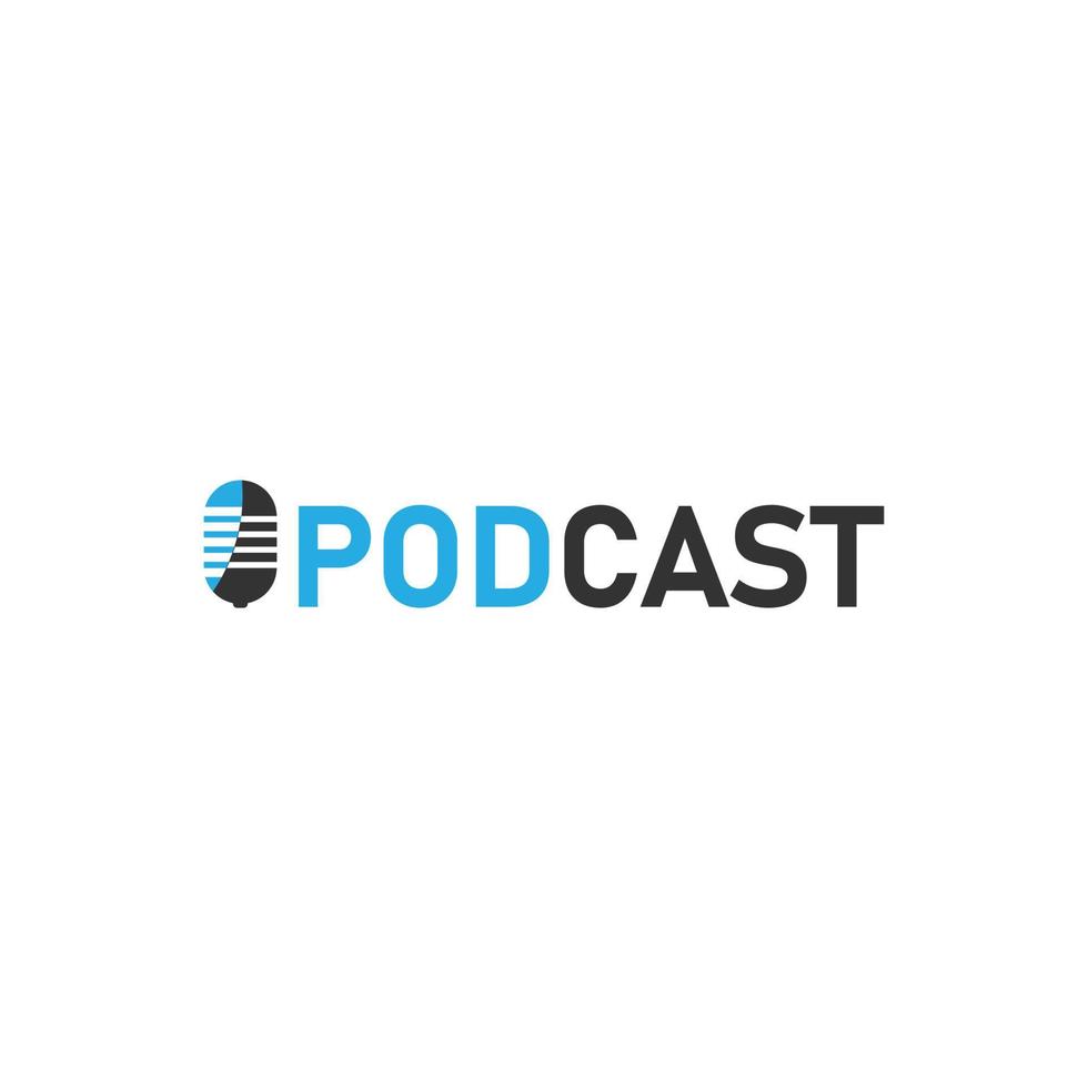 Podcast parlare logo semplice design idea vettore