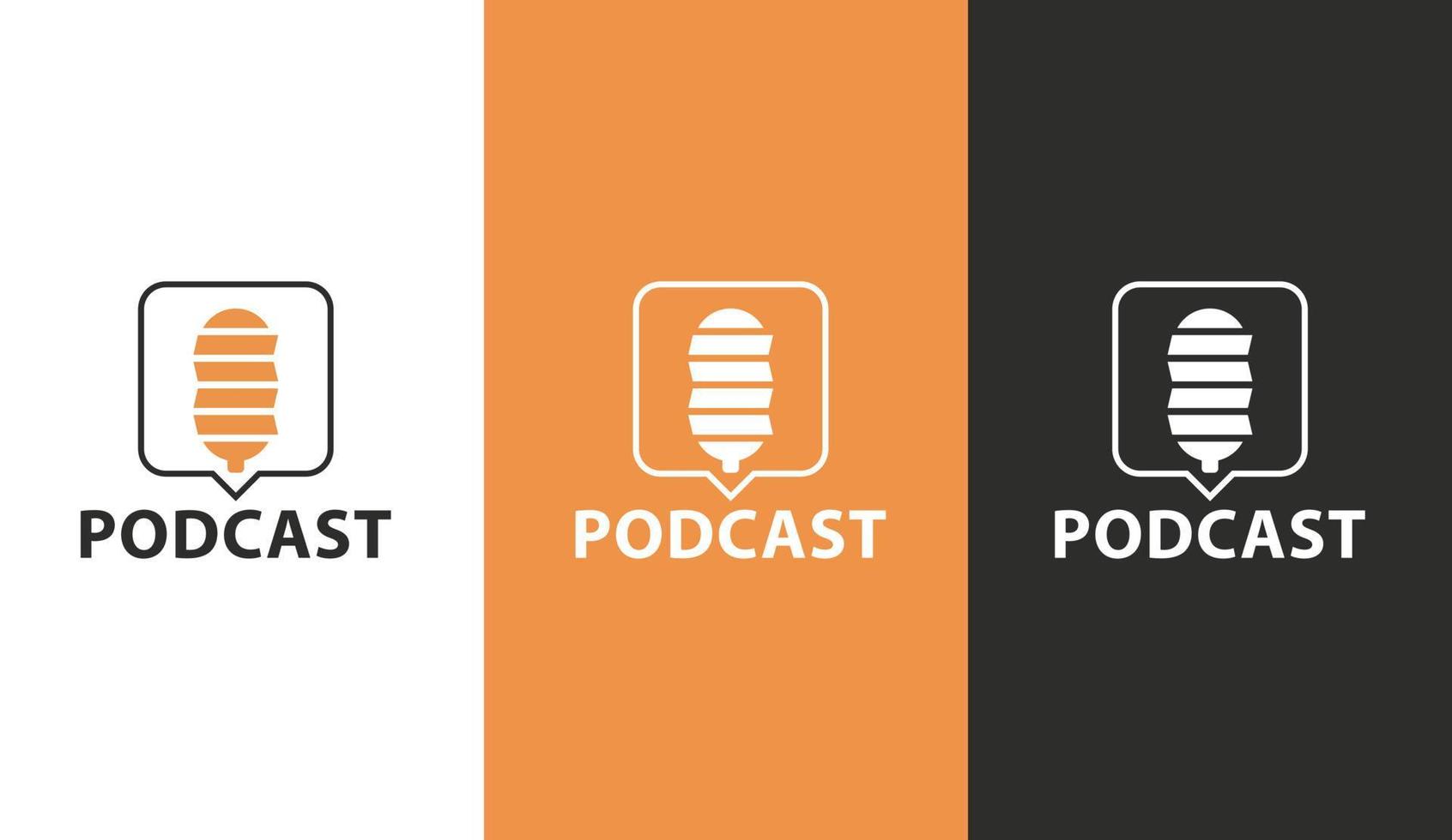 Podcast parlare logo semplice design idea vettore