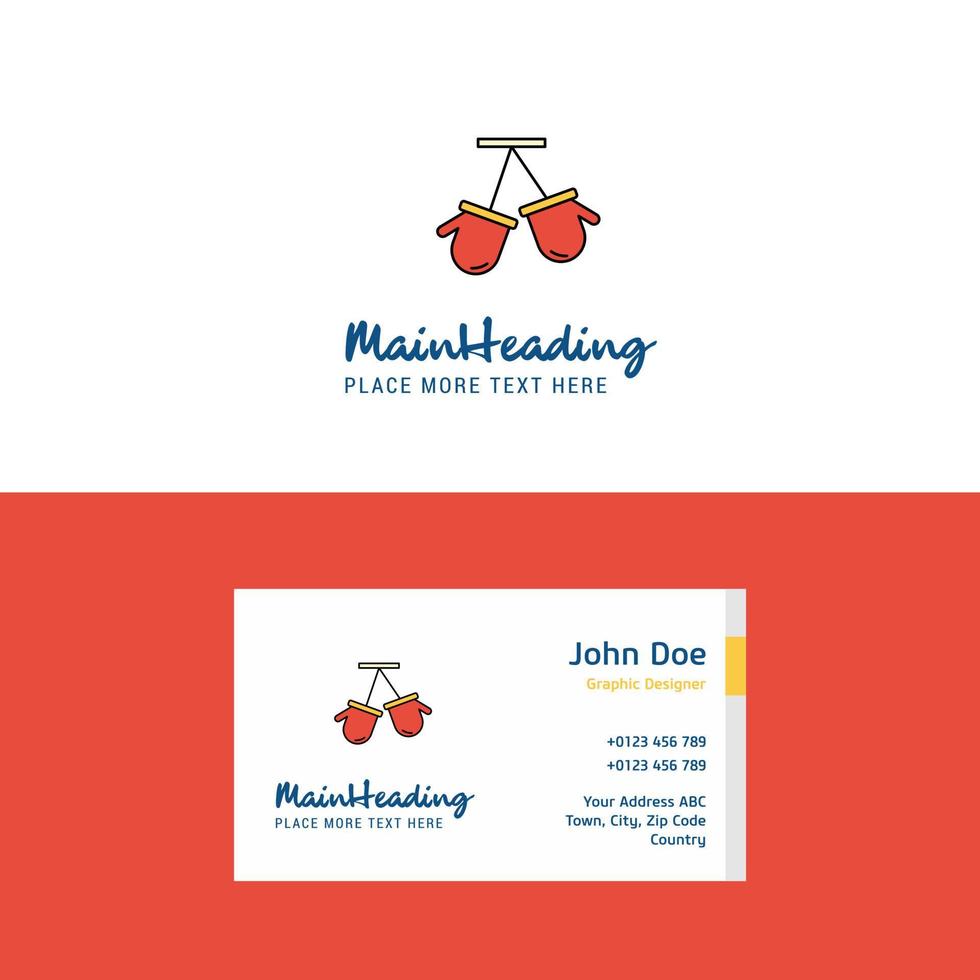 piatto guanti logo e visitare carta modello busienss concetto logo design vettore