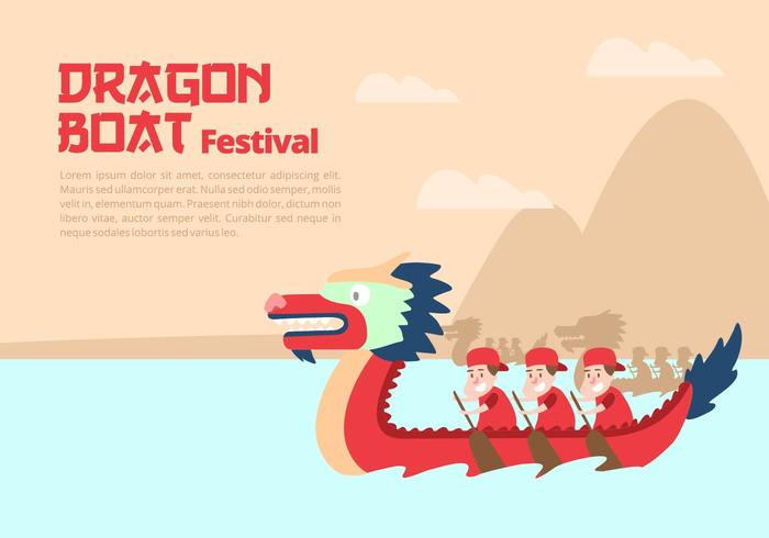 Sfondo di Dragon Boat Festival vettore