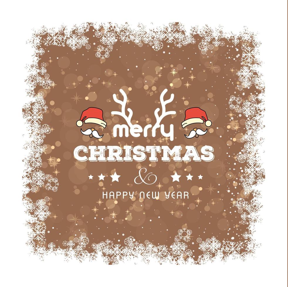 Natale carta design con elegante design e Marrone sfondo vettore