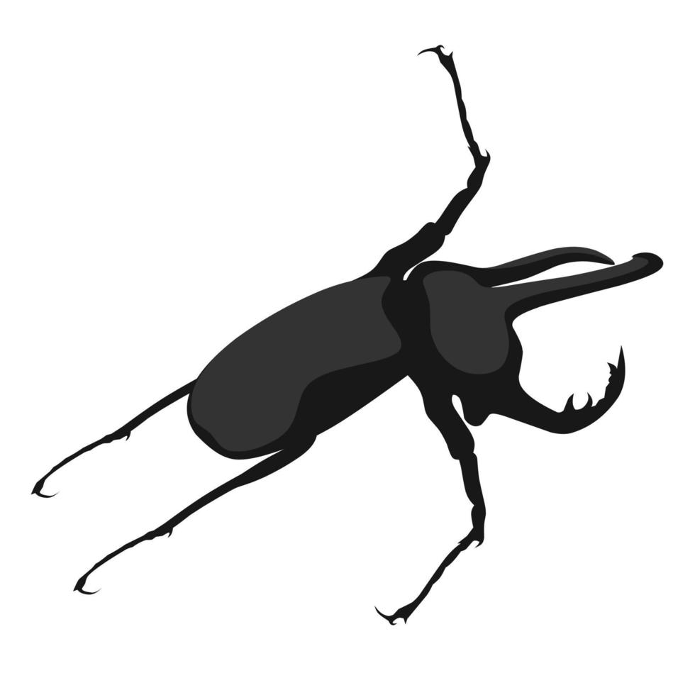 grande corno scarafaggio o megasoma acteo vettore su bianca sfondo. Questo insetto è nativo per Sud America. nero scarafaggio design.