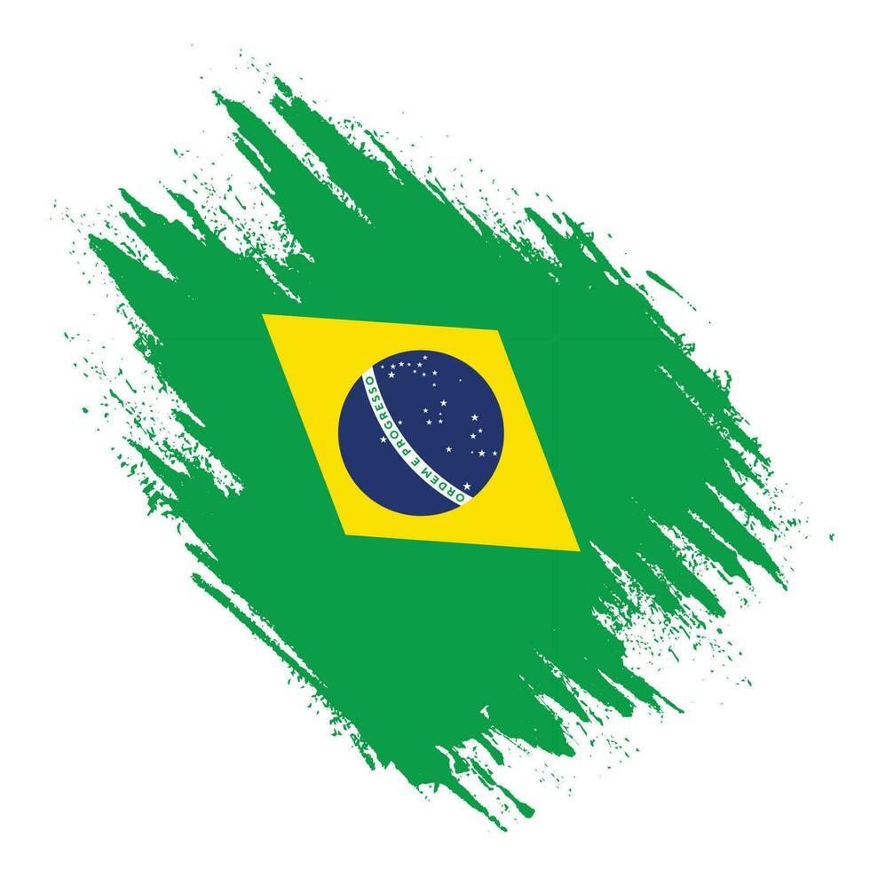 sbiadito grunge struttura brasile astratto bandiera vettore
