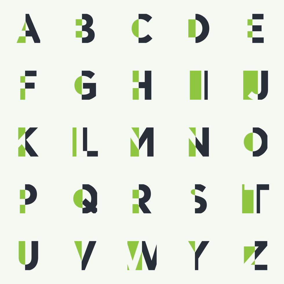 verde alfabeto lettera astratto logo vettore