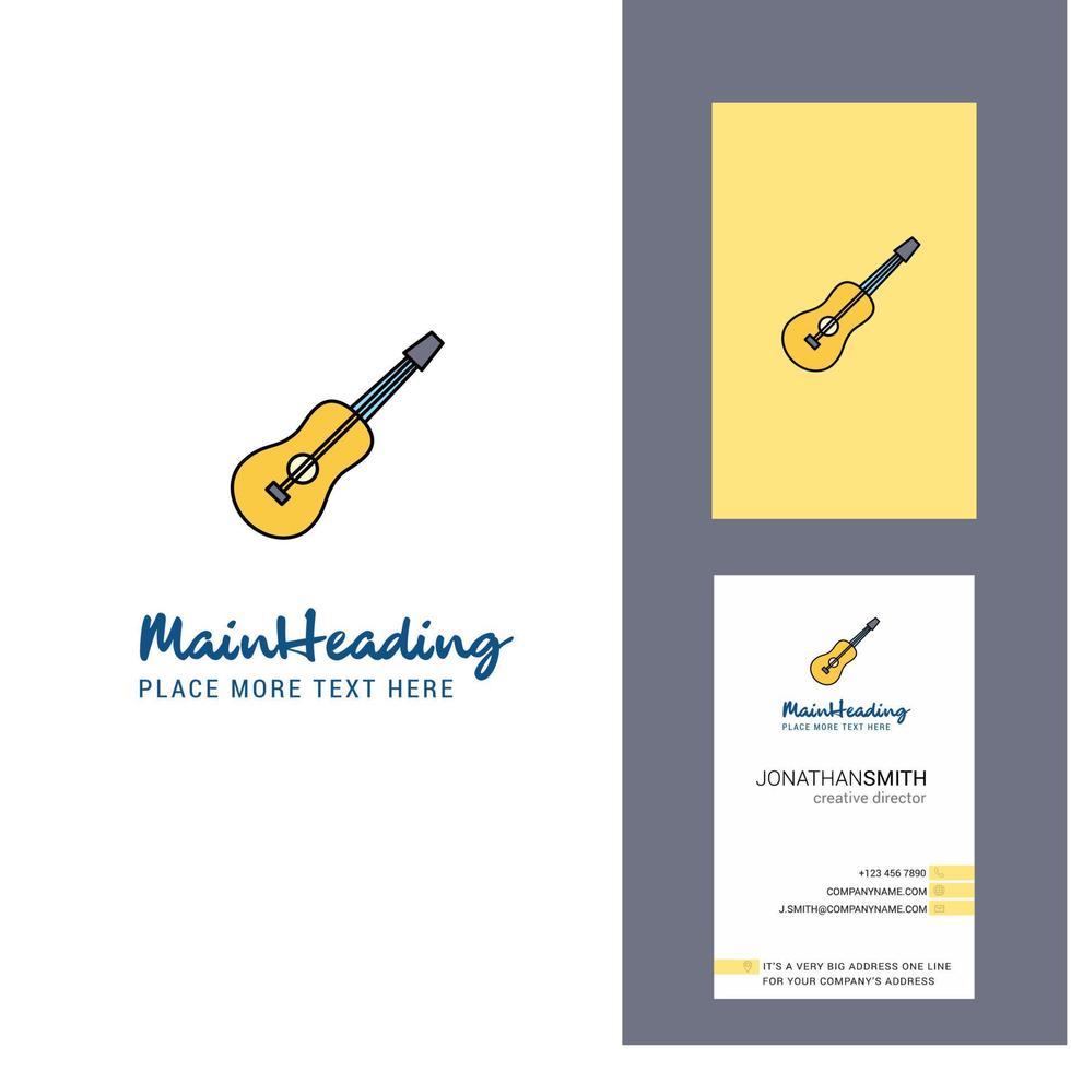 chitarra creativo logo e attività commerciale carta verticale design vettore