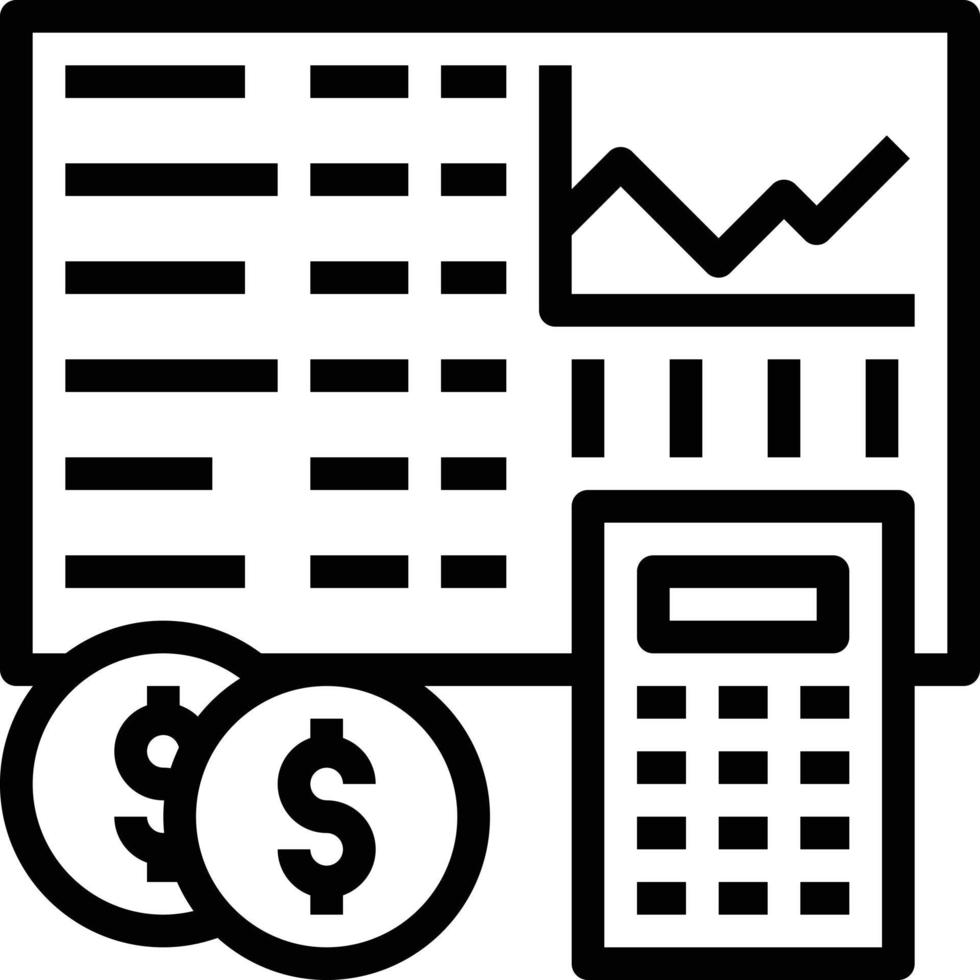 contabilità grafico calcolatrice analisi profitto - schema icona vettore