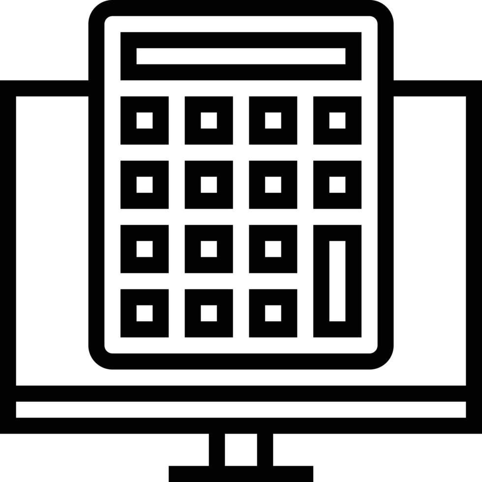 calcolatrice computer profitti mercante e-commerce - schema icona vettore