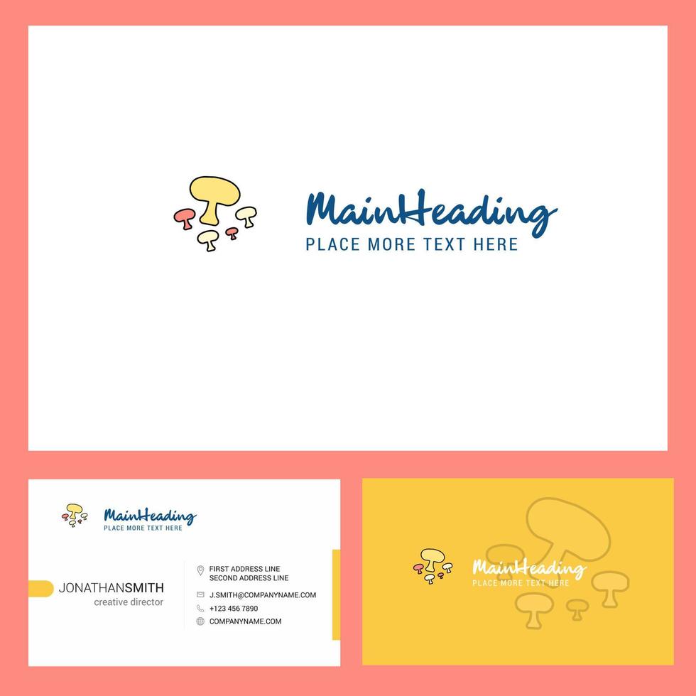 fungo logo design con tagline davanti e indietro busienss carta modello vettore creativo design