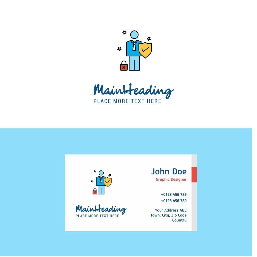 piatto dipendente logo e visitare carta modello busienss concetto logo design vettore