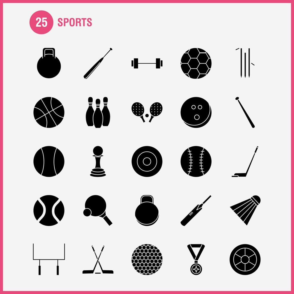 gli sport solido glifo icone impostato per infografica mobile uxui kit e Stampa design includere ruota auto veicolo viaggio bandiera gli sport bandiera bandiere eps 10 vettore