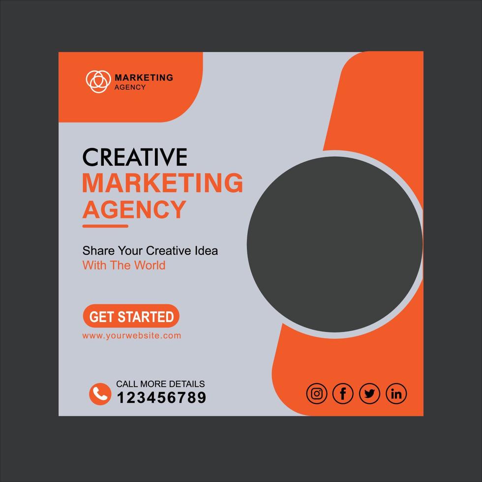 creativo marketing agenzia sociale media inviare design modello vettore