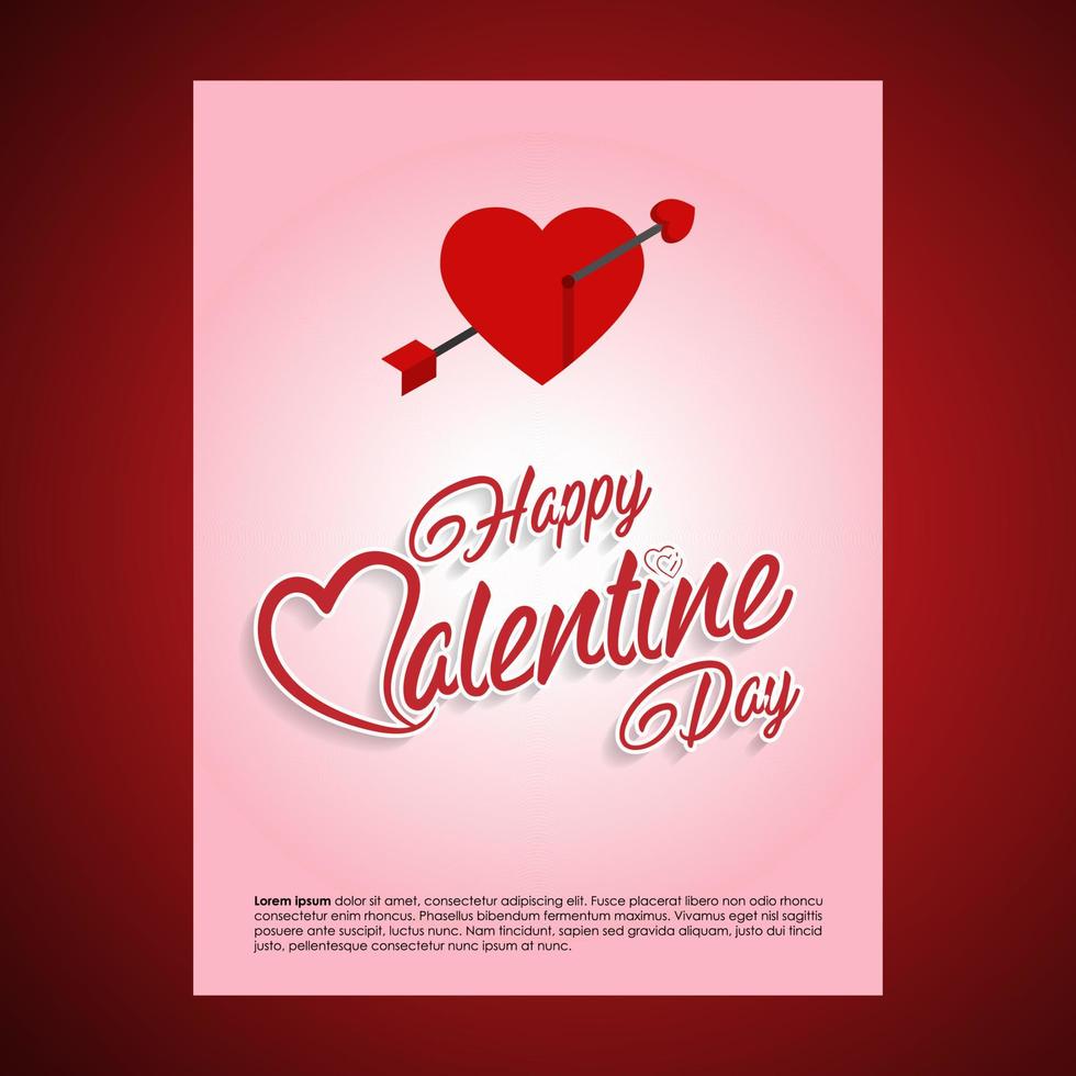 contento san valentino giorno illustrazione di amore san valentino giorno impostato saluto carta manifesto aviatore bandiera design vettore