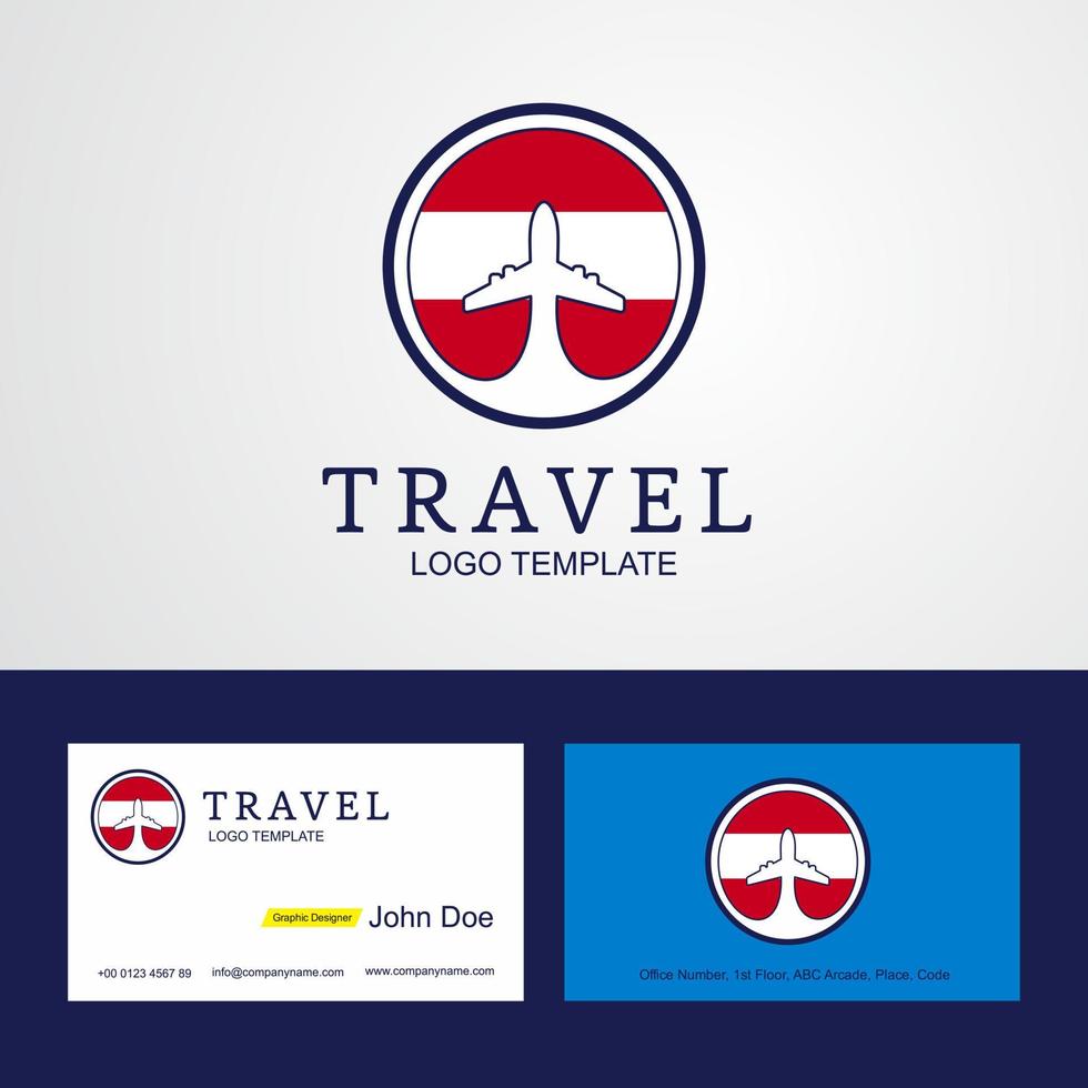 viaggio Austria creativo cerchio bandiera logo e attività commerciale carta design vettore