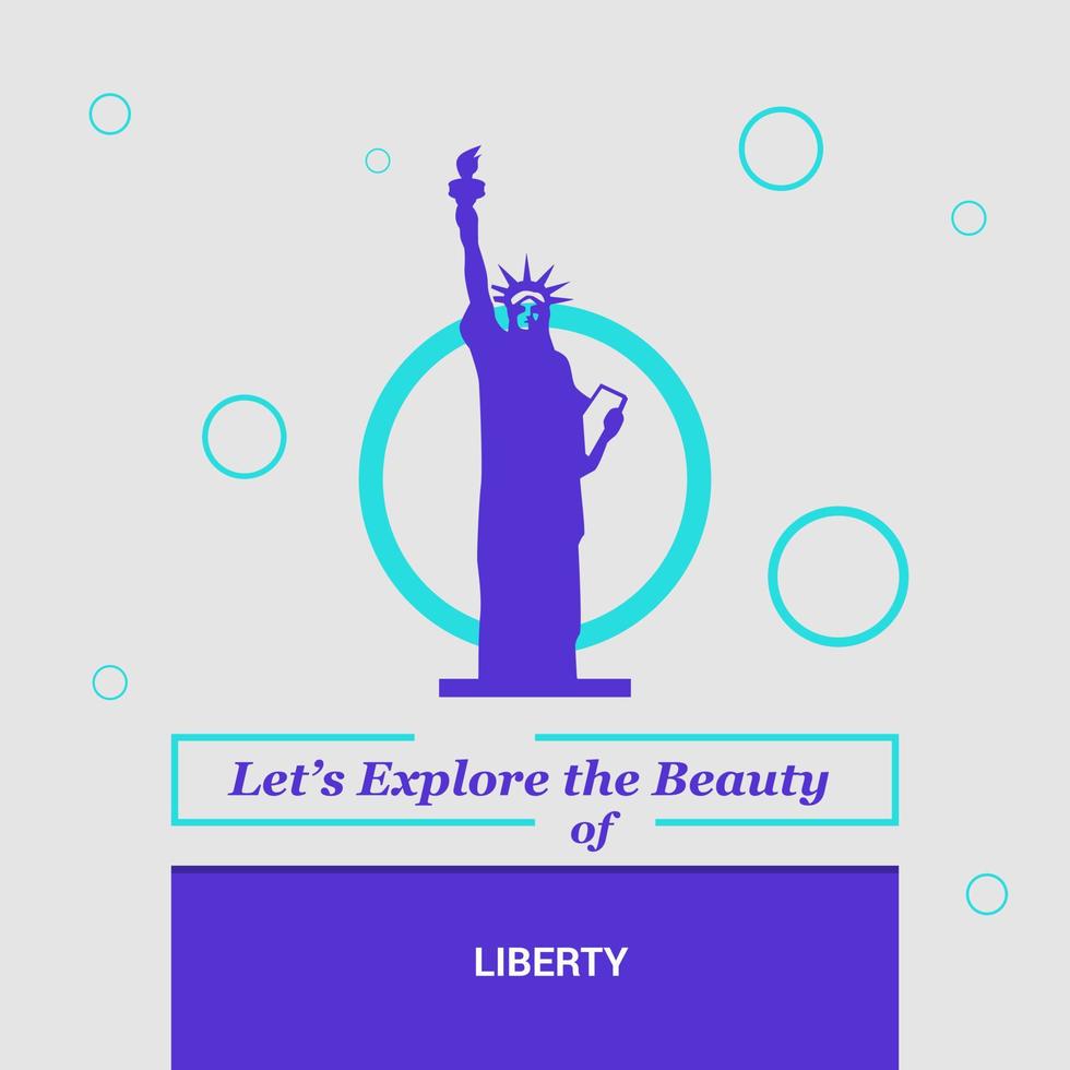 lascia Esplorare il bellezza di libertà New York Stati Uniti d'America nazionale punti di riferimento vettore