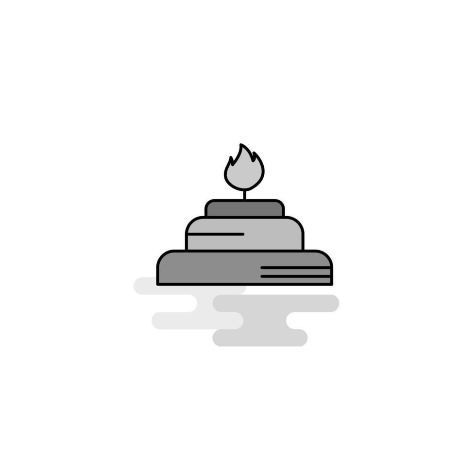 bruciatore ragnatela icona piatto linea pieno grigio icona vettore