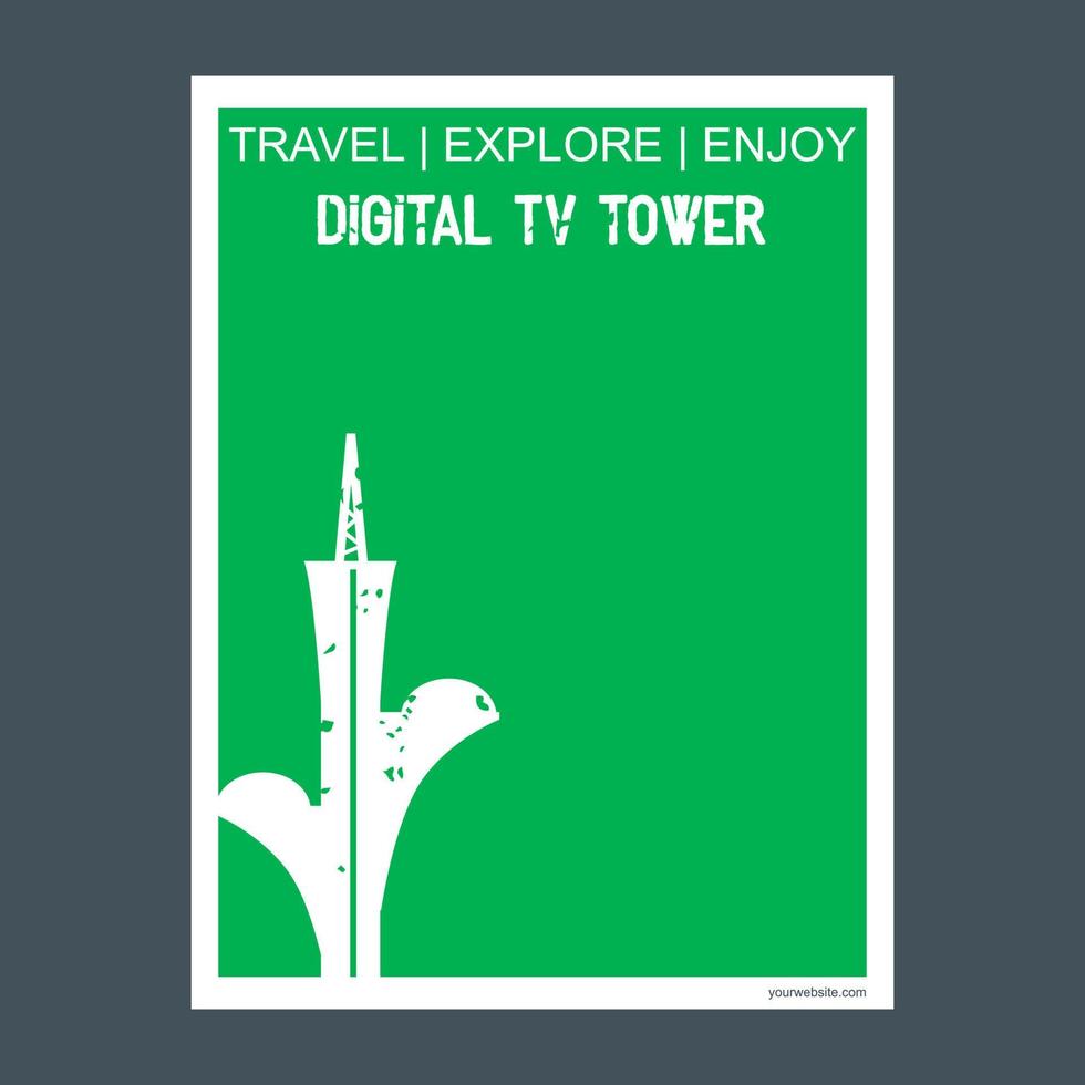 digitale tv Torre brasilia brasile monumento punto di riferimento opuscolo piatto stile e tipografia vettore