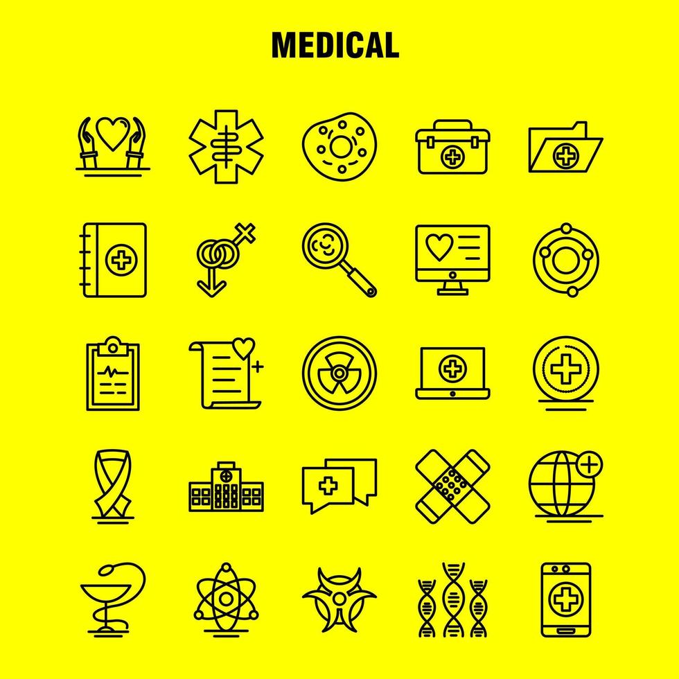 medico linea icone impostato per infografica mobile uxui kit e Stampa design includere polmoni medico corpo parte scienza medicina Salute medico collezione moderno Infografica logo e pittogramma vettore